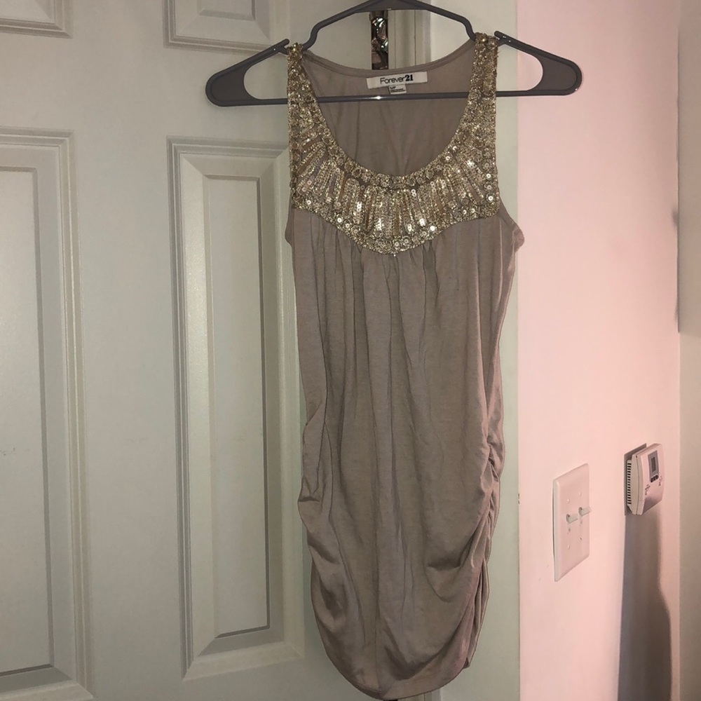Small Sequins Nude Tank top